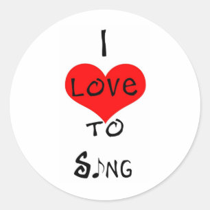 Pegatina Redonda Me Encanta Cantar