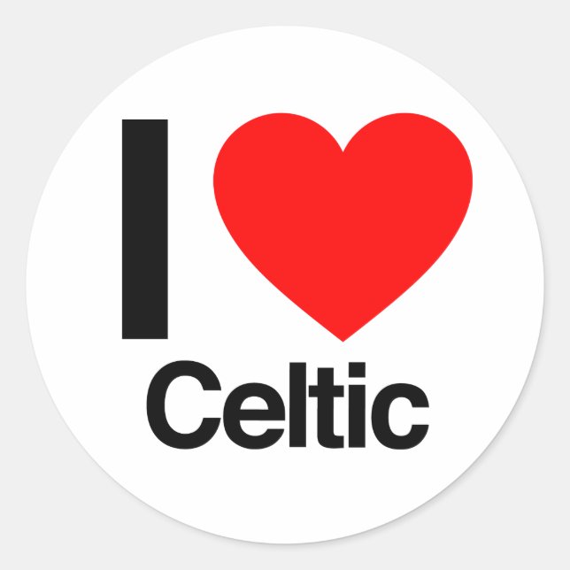 Pegatina Redonda me encanta celtic (Anverso)