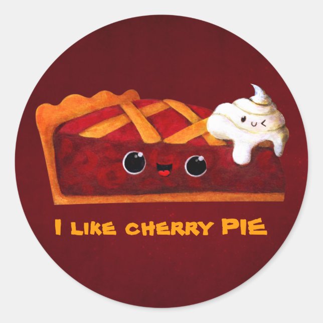 Pegatina Redonda Me encanta Cherry Pie (Anverso)