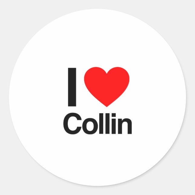 Pegatina Redonda me encanta collin (Anverso)