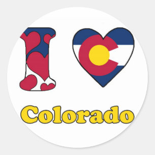 Pegatina Redonda Me encanta Colorado