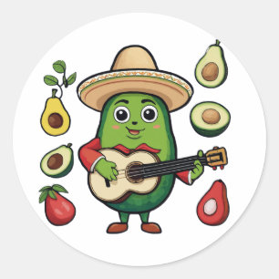 Pegatina Redonda Me encanta comer aguacate