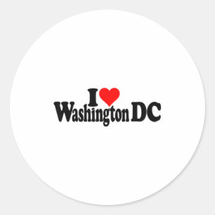 Pegatina Redonda Me encanta corazón Washington Dc Distrito de Colum