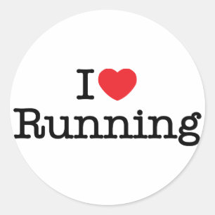 Pegatina Redonda Me encanta correr