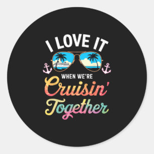 Pegatina Redonda Me Encanta Cuando Navegamos Juntos Camiseta Famili
