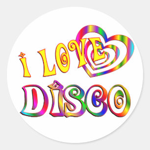 PEGATINA REDONDA ME ENCANTA DISCO