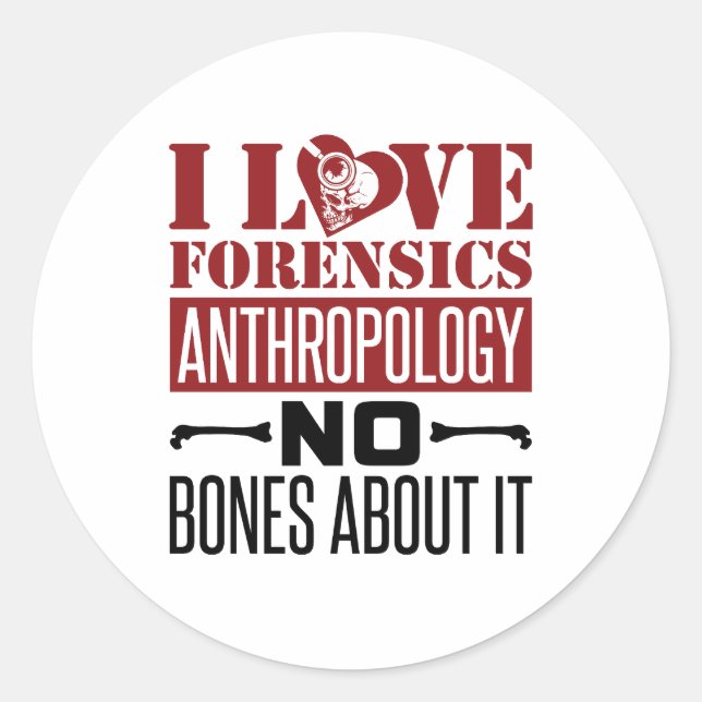 Pegatina Redonda Me encanta el antropólogo de la antropología foren (Anverso)