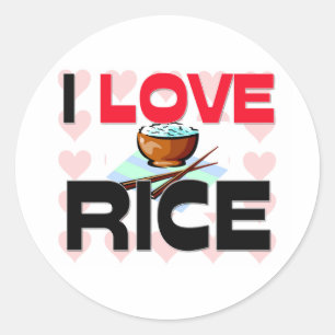 Pegatina Redonda Me encanta el arroz