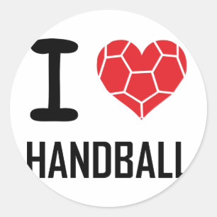 Pegatina Redonda Me encanta el balonmano