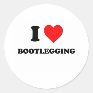 Pegatina Redonda Me encanta el Bootleging