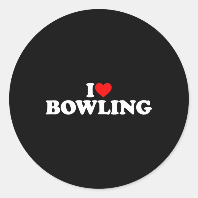 Pegatina Redonda Me encanta el Bowling (Anverso)