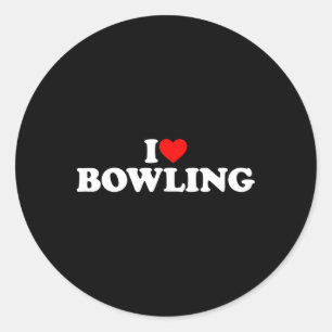 Pegatina Redonda Me encanta el Bowling