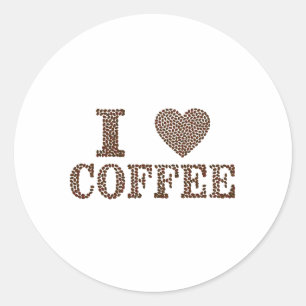 PEGATINA REDONDA ME ENCANTA EL CAFÉ