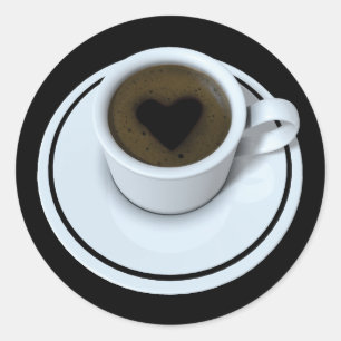Pegatina Redonda ME ENCANTA EL café