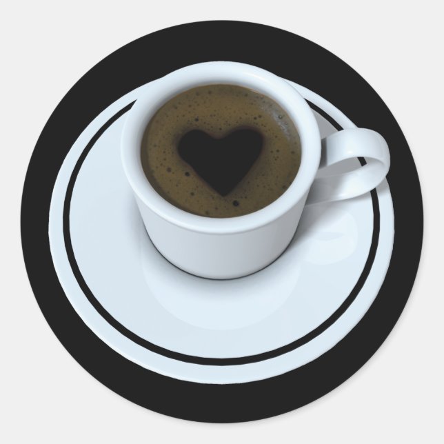 Pegatina Redonda ME ENCANTA EL café (Anverso)
