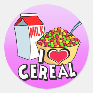 PEGATINA REDONDA ME ENCANTA EL CEREAL
