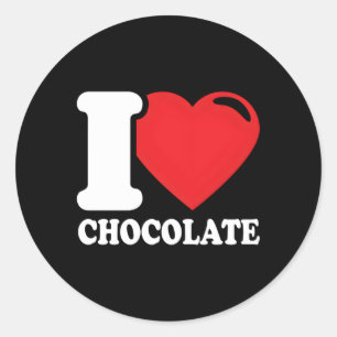 Pegatina Redonda Me Encanta El Chocolate.