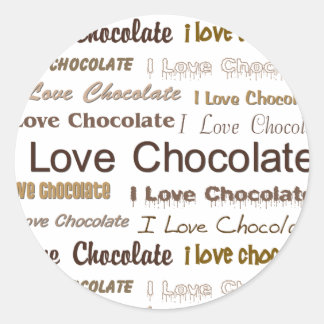 Pegatina Redonda Me encanta el chocolate