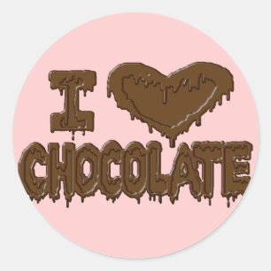 Pegatina Redonda Me encanta el chocolate