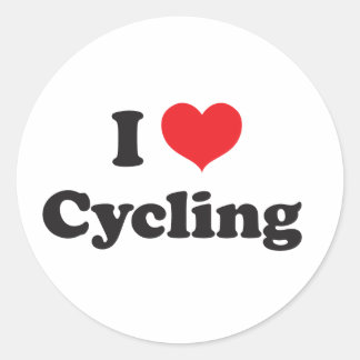 Pegatina Redonda Me encanta el ciclismo