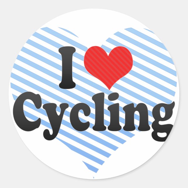 Pegatina Redonda Me Encanta El Ciclismo (Anverso)