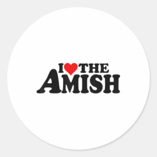 Pegatina Redonda Me Encanta El Corazón El Amish _1