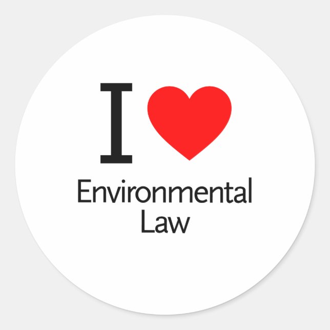 Pegatina Redonda Me Encanta El Derecho Ambiental (Anverso)