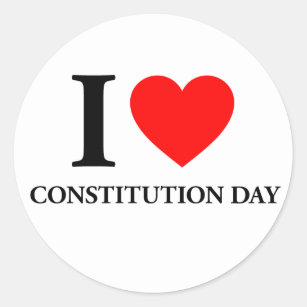 Pegatina Redonda Me encanta el Día de la Constitución