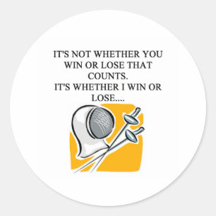 Pegatina Redonda me encanta el diseño de esgrima