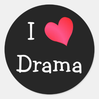 Pegatina Redonda Me encanta el drama