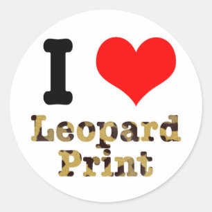 Pegatina Redonda Me encanta el estampado de leopardo
