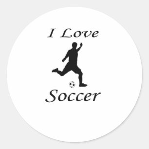 Pegatina Redonda Me encanta el fútbol