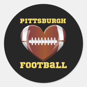 Pegatina Redonda Me Encanta El Fútbol De Pittsburgh Mujeres Toddler