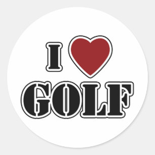 Pegatina Redonda Me encanta el golf