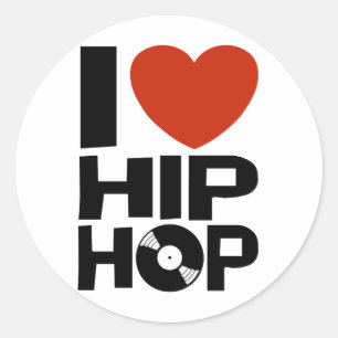 Pegatina Redonda Me encanta el hip hop