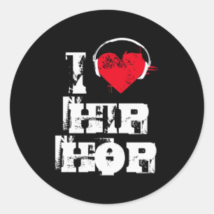 Pegatina Redonda Me encanta el hip hop
