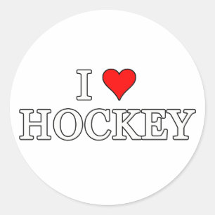 Pegatina Redonda Me encanta el hockey