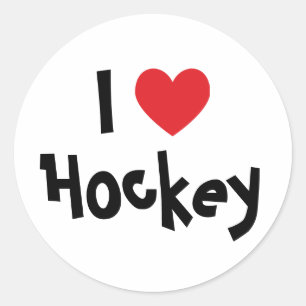 Pegatina Redonda Me encanta el hockey