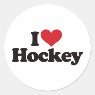 Pegatina Redonda Me encanta el hockey