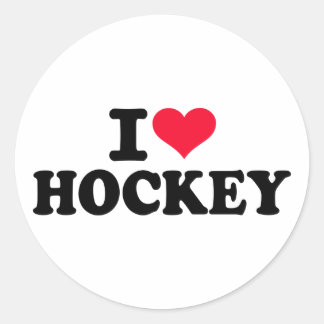 Pegatina Redonda Me encanta el hockey