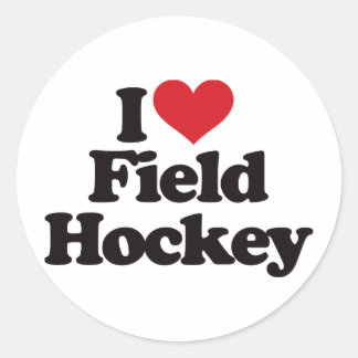 Pegatina Redonda Me encanta el hockey sobre hierba