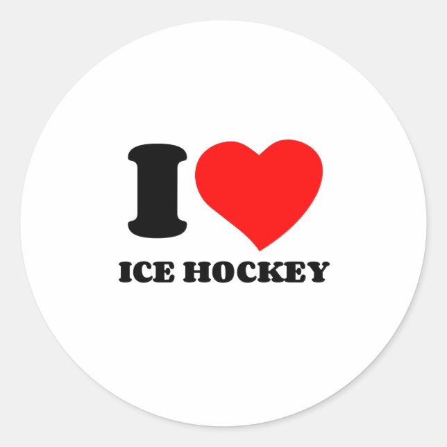 PEGATINA REDONDA ME ENCANTA EL ICE HOCKEY (Anverso)
