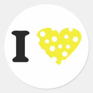 Pegatina Redonda Me encanta el icono käse