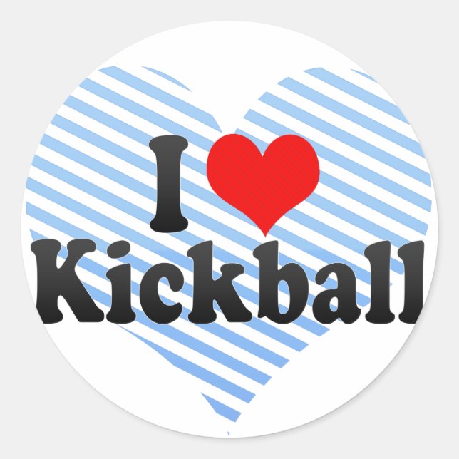 Pegatina Redonda Me encanta el Kickball (Anverso)