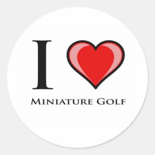 Pegatina Redonda Me encanta el minigolf
