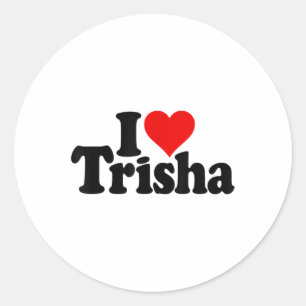 Pegatina Redonda Me Encanta El Nombre Trish De Trisha En Un Tee