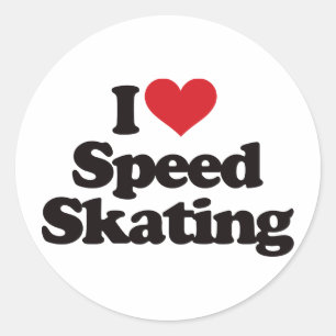 Pegatina Redonda Me Encanta El Patinaje De Velocidad