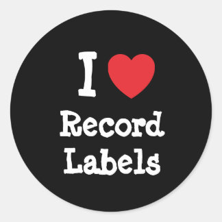 Pegatina Redonda Me encanta el personalizado de corazón de Record L
