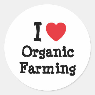 Pegatina Redonda Me encanta el personalizado del corazón de la agri