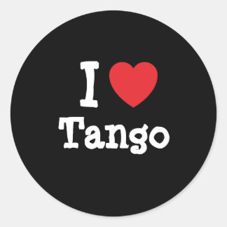 Pegatina Redonda Me encanta el personalizado del corazón del tango